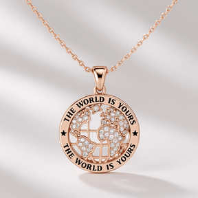 The World Is Yours Diamond Globe Pendant Necklace - Evara Jewelry LLC