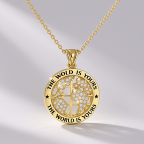 The World Is Yours Diamond Globe Pendant Necklace - Evara Jewelry LLC
