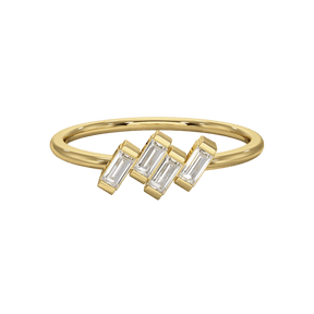 Tilted Baguette Diamond Ring - Evara Jewelry LLC