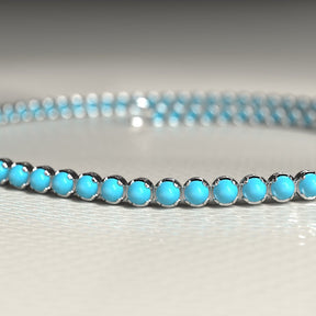 Turquoise Tennis Bracelet in 14K/18K Gold - Evara Jewelry LLC
