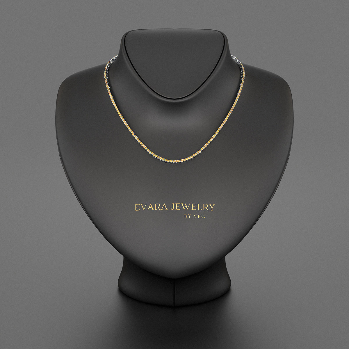 Yellow Sapphire Tennis Necklace in 14K/18K Yellow Gold - Evara Jewelry LLC